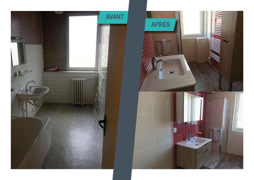 Avant / Aprs salle d'eau 1